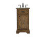 19 Inch Single Bathroom Vanity In Driftwood "VF15019DW"