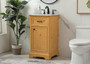 19 Inch Single Bathroom Vanity In Natural Wood "VF15019NW"