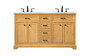 60 Inch Double Bathroom Vanity In Natural Wood "VF15060DNW"