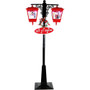 FHF 71"H Street Lamp with 1 Santa and 1 Snowman Lantern,Let It Snow sign "FSSL074A-GN"