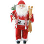 36" Santa With Sweater And Skis (Music) "FASC036M-11RED"