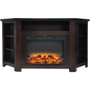 56"x15.4"x30.4" Stratford Fireplace Mantel with Logs and Grate Insert "CAM5630-1MAHLG2"