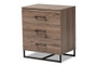 "DC 5860-00-Rustic Oak-3DW-Chest" Baxton Studio Daxton Modern and Contemporary Rustic Oak Finished Wood 3-Drawer Storage Chest