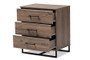 "DC 5860-00-Rustic Oak-3DW-Chest" Baxton Studio Daxton Modern and Contemporary Rustic Oak Finished Wood 3-Drawer Storage Chest
