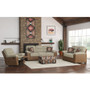 Loveseat With 2 Pillow - Two Tone Beige/Brown Pu By Emerald Home "U3474-01-05"
