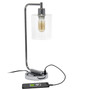 Lalia Home Modern Iron Desk Lamp with USB Port and Glass Shade, Chrome "LHD-2002-CH"