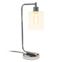 Lalia Home Modern Iron Desk Lamp with USB Port and Glass Shade, Chrome "LHD-2002-CH"