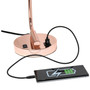 Lalia Home Modern Iron Desk Lamp with USB Port and Glass Shade, Rose Gold "LHD-2002-RG"