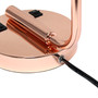 Lalia Home Modern Iron Desk Lamp with USB Port and Glass Shade, Rose Gold "LHD-2002-RG"