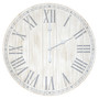 Elegant Designs Wood Plank 23" Large Coastal Rustic Wall Clock, White Wash "HG2003-WWH"