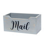 Elegant Designs Rustic Farmhouse Wooden Tabletop Decorative Script Word "Mail" Organizer Box, Letter Holder, Gray Wash "HG2010-GMB"