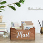 Elegant Designs Rustic Farmhouse Wooden Tabletop Decorative Script Word "Mail" Organizer Box, Letter Holder, Natural "HG2010-NMW"