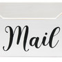 Elegant Designs Rustic Farmhouse Wooden Tabletop Decorative Script Word "Mail" Organizer Box, Letter Holder, White Wash "HG2010-WMB"