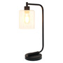 Lalia Home Modern Iron Desk Lamp with Glass Shade, Black "LHD-2003-BK"