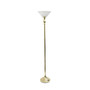 Lalia Home Classic 1 Light Torchiere Floor Lamp with Marbleized Glass Shade, Gold "LHF-3001-GL"