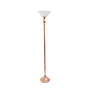 Lalia Home Classic 1 Light Torchiere Floor Lamp with Marbleized Glass Shade, Rose Gold "LHF-3001-RG"