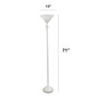 Lalia Home Classic 1 Light Torchiere Floor Lamp with Marbleized Glass Shade, White "LHF-3001-WH"