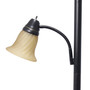 Lalia Home Torchiere Floor Lamp with Reading Light and Marble Glass Shades, Restoration Bronze and Amber "LHF-3003-RA"