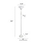 Lalia Home Torchiere Floor Lamp with Reading Light and Marble Glass Shades, White "LHF-3003-WH"