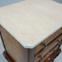 Side Table Burl 3 Drawers Marble Top Bsc "34647BSC/C"