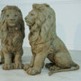 Bronze Lions Sitting Pair "A7176G"