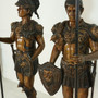 Bronze Standing Warrior Spears As A Pair "A7747T"
