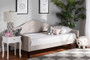 "Milligan-Beige-Daybed-Full" Baxton Studio Milligan Modern And Contemporary Beige Fabric Upholstered And Dark Brown Finished Wood Full Size Daybed