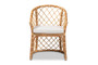 "Orchard-Rattan-DC" Baxton Studio Orchard Modern Bohemian White Fabric Upholstered And Natural Brown Rattan Dining Chair