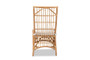 "Rose-Rattan-DC No Arm" Baxton Studio Rose Modern Bohemian White Fabric Upholstered And Natural Brown Rattan Dining Chair