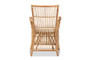 "Rose-Rattan-Armchair" Baxton Studio Rose Modern Bohemian White Fabric Upholstered And Natural Brown Rattan Armchair