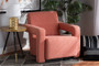 "2018-Red-CC" Baxton Studio Madian Modern And Contemporary Light Red Fabric Upholstered Armchair