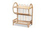 "RBS009-Rattan-Shelf" Baxton Studio Liora Modern Bohemian Natural Brown Finished Rattan 2-Tier Display Shelf