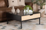 "LCF20182-Black/Tan-CT" Baxton Studio Haben Modern And Contemporary Two-Tone Oak Brown And Black Finished Wood Coffee Table
