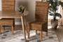 "Florence Highback-Natural-DC" Baxton Studio Trianna Rustic Transitional Natural Abaca And Brown Finished Wood Dining Chair