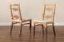"Poltak-Rattan-DC" Baxton Studio Poltak Modern Bohemian Natural Brown Rattan 2-Piece Dining Chair Set