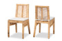 "Suci-Rattan-DC" Baxton Studio Suci Modern Bohemian Natural Brown Rattan 2-Piece Dining Chair Set