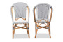 "DC613-Rattan-DC No Arm" Baxton Studio Genica Classic French Black And White Weaving And Natural Brown Rattan 2-Piece Dining Chair Set