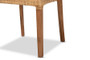 "Arthur-Teak-DC" Baxton Studio Arthur Mid-Century Modern Walnut Brown Mahogany Wood and Natural Rattan 2-Piece Dining Chair Set