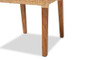 "Lesia-Teak-DC" Baxton Studio Lesia Modern Bohemian Natural Brown Rattan and Walnut Brown Mahogany Wood 2-Piece Dining Chair Set