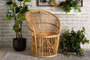 "Narva-Rattan-CC" Baxton Studio Narva Modern Bohemian Natural Brown Rattan Accent Chair