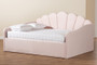 "BBT61078-Light Pink Velvet-Daybed-Queen" Baxton Studio Timila Modern And Contemporary Light Pink Velvet Fabric Upholstered Queen Size Daybed