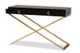 "JY20B169-Black/Gold" Baxton Studio Madan Modern And Contemporary Black Finished Wood And Gold Metal 2-Drawer Console Table