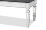 "JY20B216L-Grey-Bench" Baxton Studio Hedia Contemporary Glam And Luxe Grey Fabric Upholstered And Silver Finished Wood Accent Bench