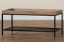 "LCF20265-Wood/Metal-CT" Baxton Studio Overton Modern Industrial Oak Brown Finished Wood And Black Metal Coffee Table