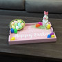 Elegant Designs Decorative Wood Serving Tray With Handles, 15.50" X 12", "Hoppy Easter" "HG2000-LPE"