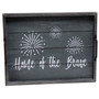 Elegant Designs Decorative Wood Serving Tray With Handles, 15.50" X 12", "Home Of The Brave" "HG2000-MBB"