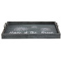 Elegant Designs Decorative Wood Serving Tray With Handles, 15.50" X 12", "Home Of The Brave" "HG2000-MBB"