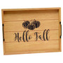 Elegant Designs Decorative Wood Serving Tray With Handles, 15.50" X 12", "Hello Fall" "HG2000-NHF"