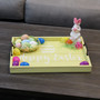 Elegant Designs Decorative Wood Serving Tray With Handles, 15.50" X 12", "Hoppy Easter" "HG2000-YHE"