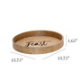 Elegant Designs Decorative 13.75" Round Wood Serving Tray With Handles, "Feast" "HG2013-NFE"